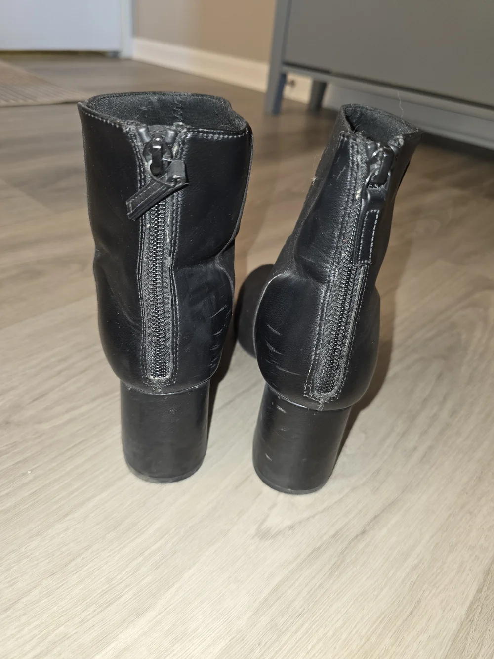 Old Navy Black Suede-Look Ankle Booties with Block Heel